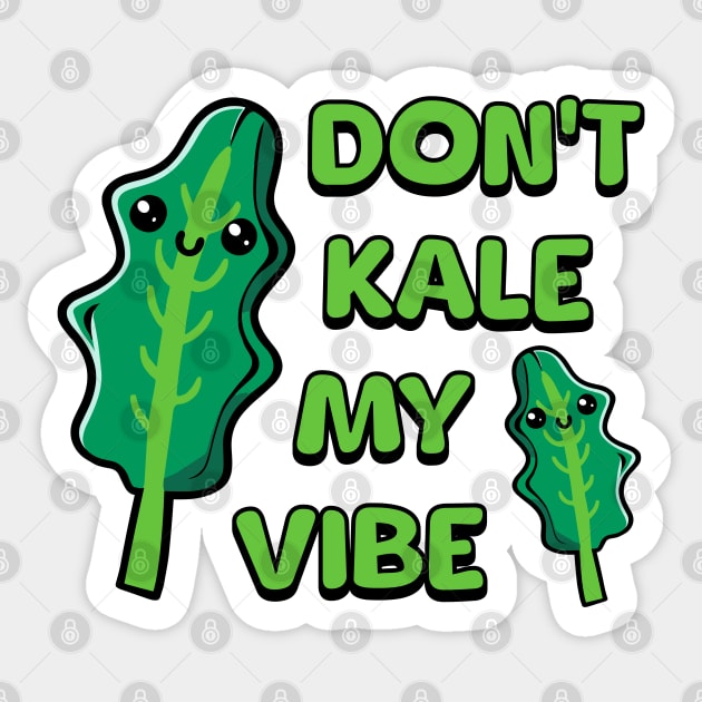 Don't Kale My Vibe! Cute Vegetable Pun Sticker by Cute And Punny